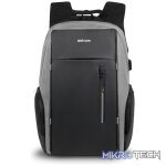 LB210 15" PU + Nylon Laptop Backpack with USB - Grey - Image 3
